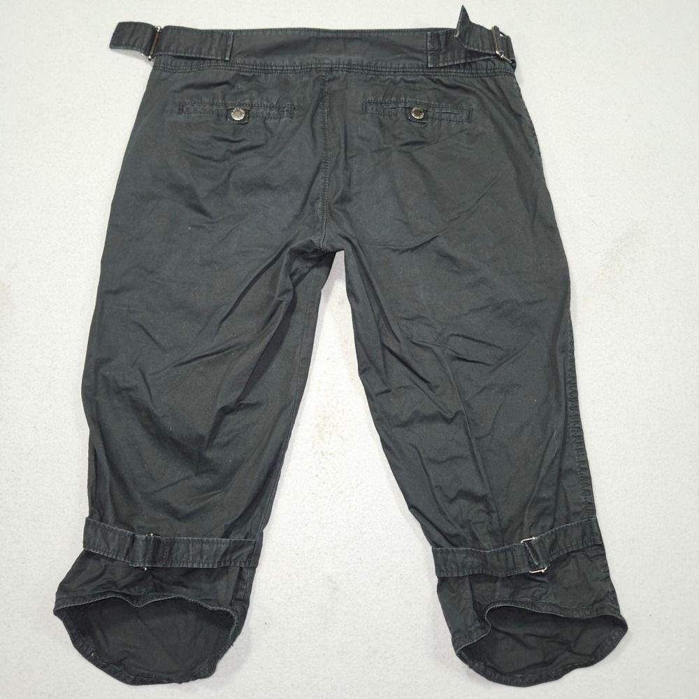 Armani Exchange VTG Y2K Utility Capri Pants Black Cotton Sz 4 - Picture 5 of 5